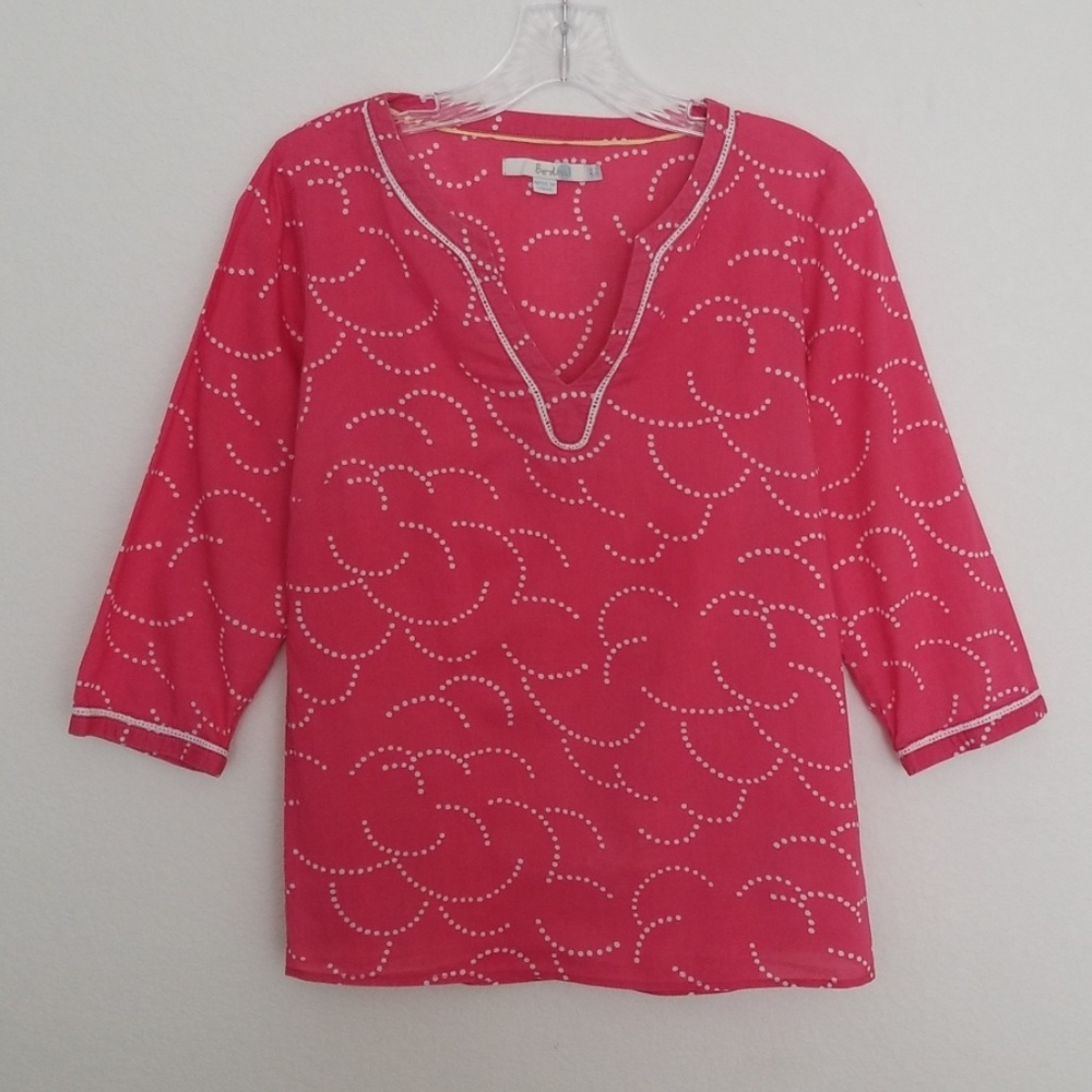 Boden Cotton 3/4 Sleeve Tunic Top Sz 2